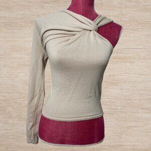 Zara Blush Pink Asymmetrical Long Sleeve Top Blouse Women’s Size Small